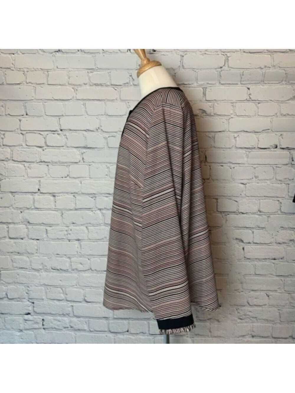 Liz Claiborne Stripe Tunic Button Up Top 2X - Picture 6 of 9